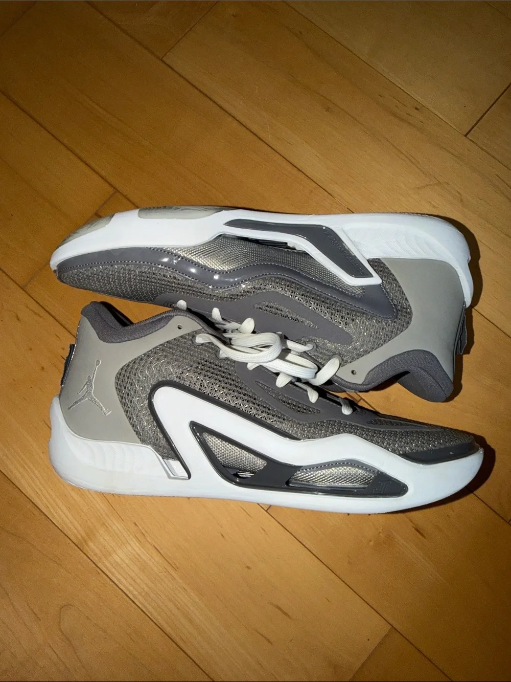 Jordan Men's Gray and White Jason Tatum  sneakers